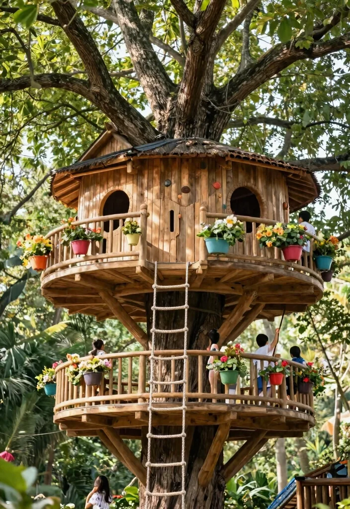 15 Backyard Jungle Gym Ideas That Grow With Kids and Fit Tight Yards - 2. Multi-Level Treehouse 1