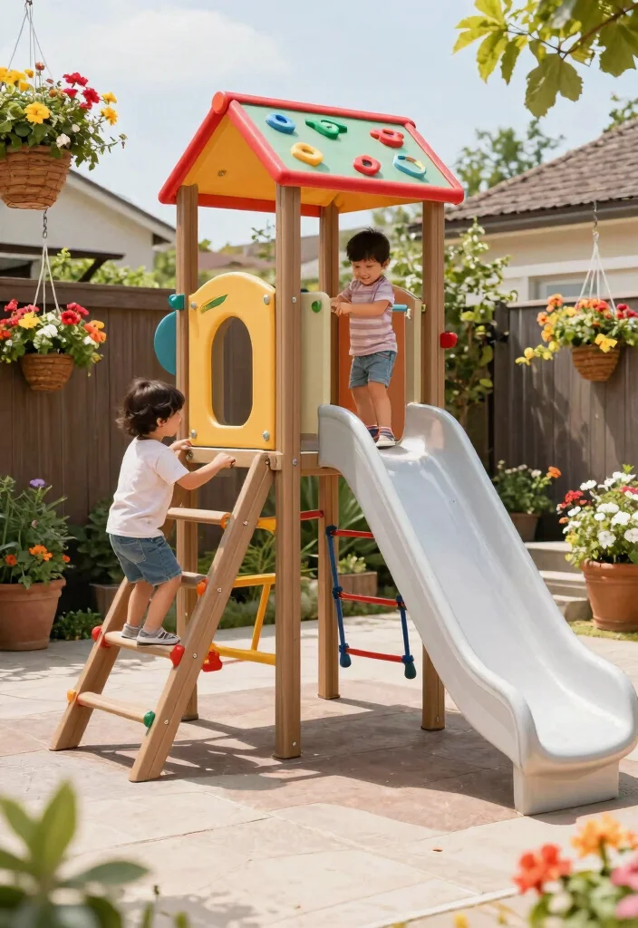 15 Backyard Jungle Gym Ideas That Grow With Kids and Fit Tight Yards - 5. Freestanding Climbing Frame 1