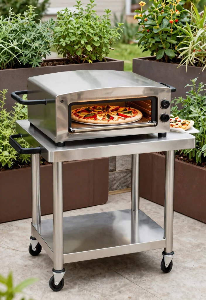 15 Budget-Friendly Backyard Pizza Oven Concepts - 9. The Stainless Steel Cart Oven 1