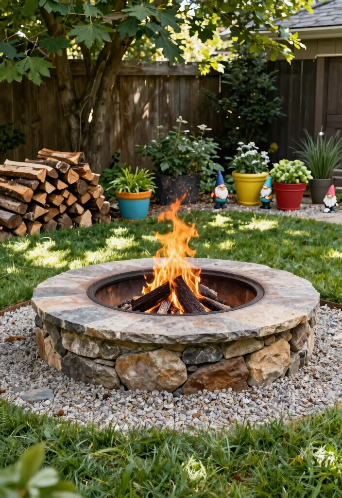 15 Fire Pit Ideas That Don't Require Professional Installation - 1. Stone Ring Fire Pit 1