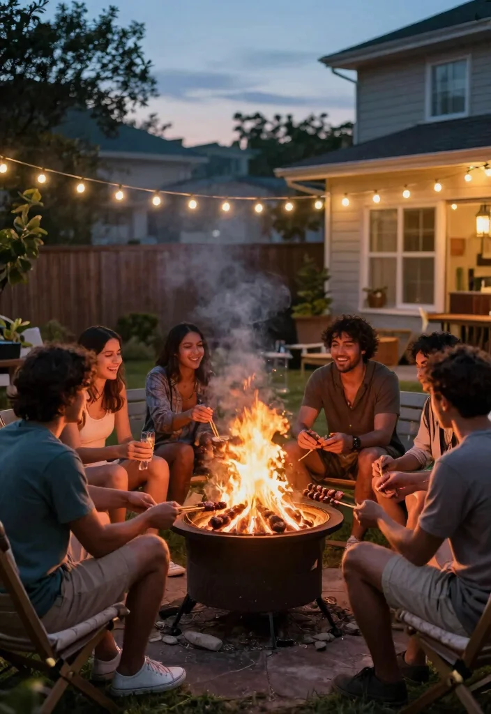 15 Fire Pit Ideas That Don't Require Professional Installation - 11. Fire Pit with a Tabletop Grill 1
