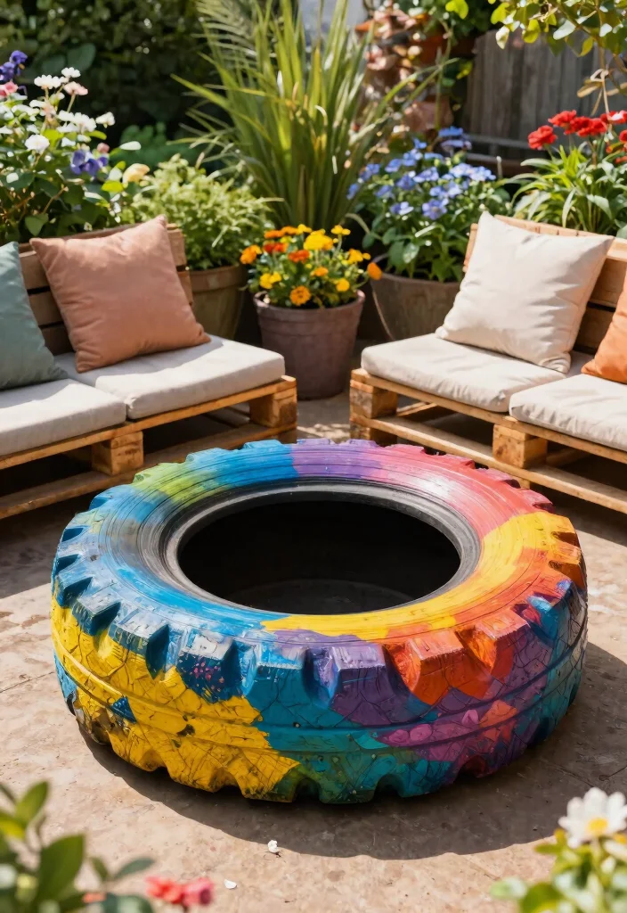 15 Fire Pit Ideas That Don't Require Professional Installation - 4. Tire Fire Pit 1
