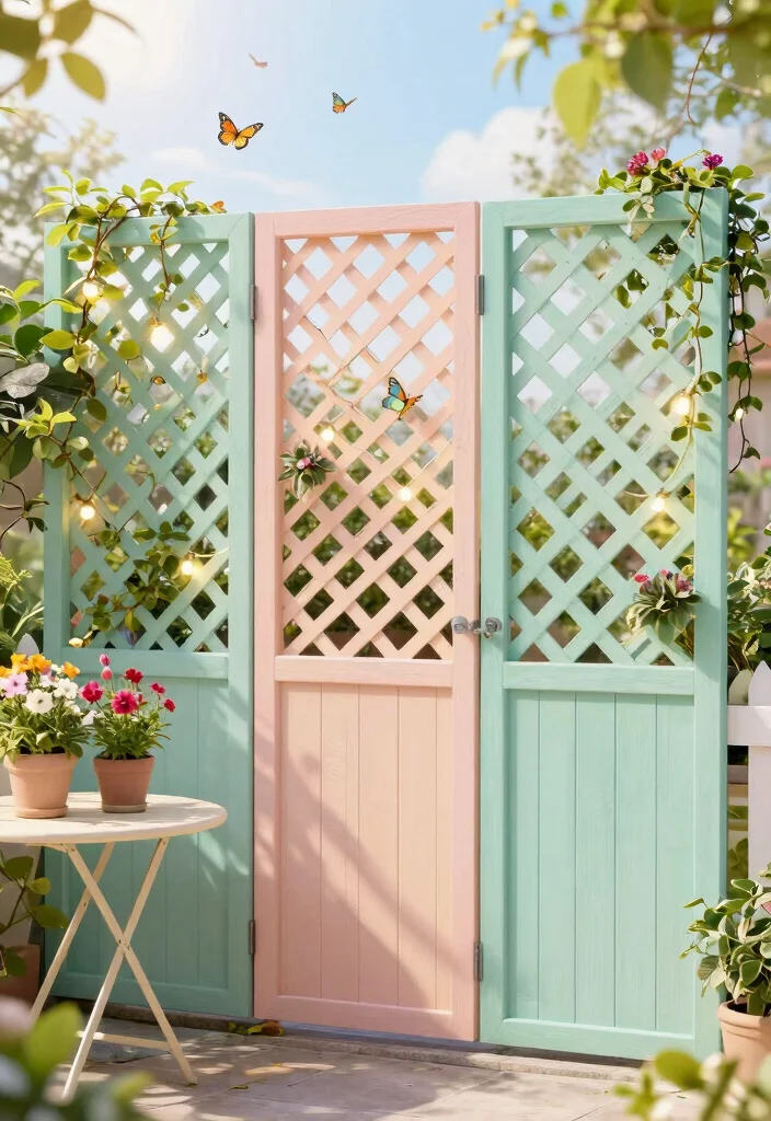 15 Garden Fence Decor Ideas That Hide Eyesores and Add Privacy - 3. Decorative Lattice Panels 1