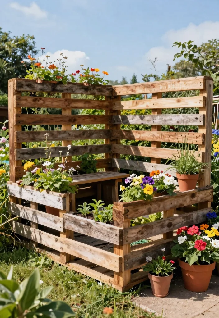 15 Garden Fence Decor Ideas That Hide Eyesores and Add Privacy - 6. Rustic Wooden Pallet Fence 1