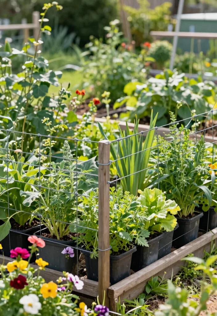 15 Hog Wire Fence Ideas That Keep Pets In Without Blocking Views - 12. Edible Garden Borders 1