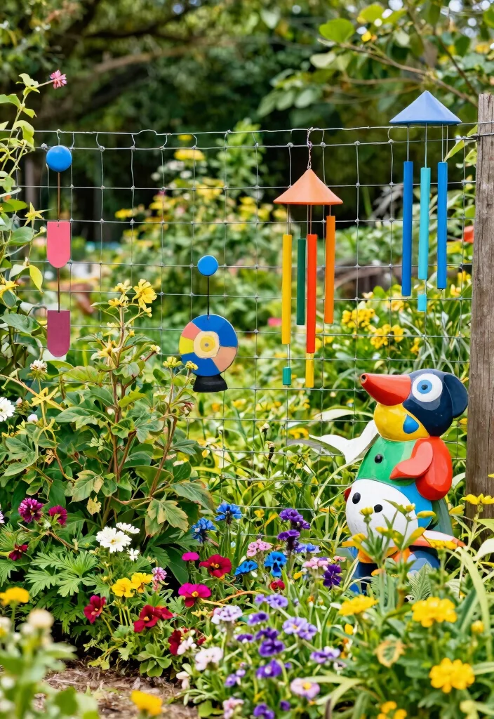 15 Hog Wire Fence Ideas That Keep Pets In Without Blocking Views - 6. Artful Accents 1