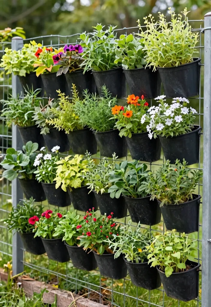 15 Hog Wire Fence Ideas That Keep Pets In Without Blocking Views - 7. Vertical Garden Elements 1