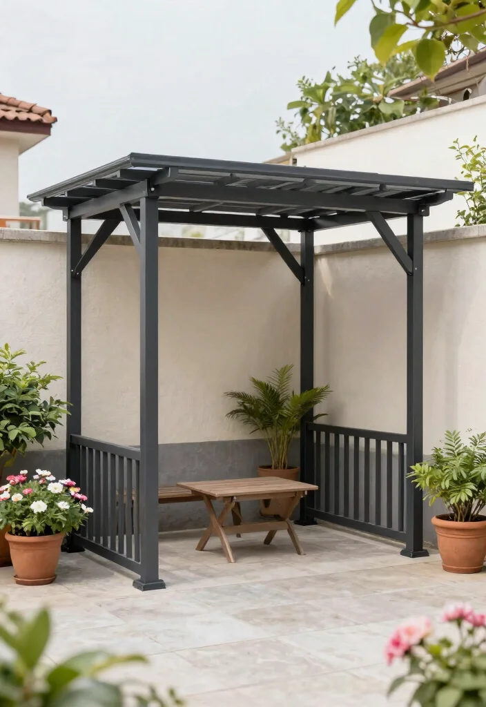 15 Modern Pergola Ideas for Small Backyards and Tight Budgets - 15. Compact Folding Pergola 1