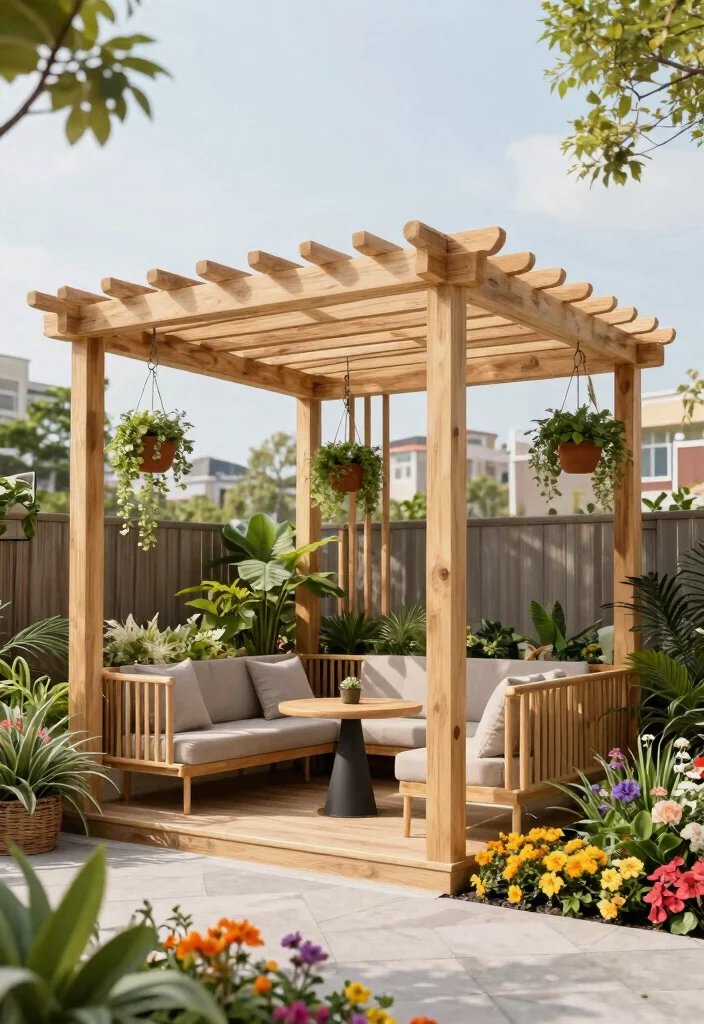 15 Modern Pergola Ideas for Small Backyards and Tight Budgets - 7. Floating Pergola 1
