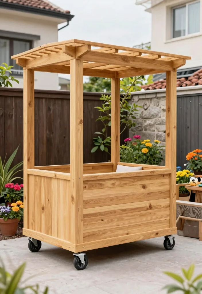 15 Modern Pergola Ideas for Small Backyards and Tight Budgets - 8. Pergola on Wheels 1