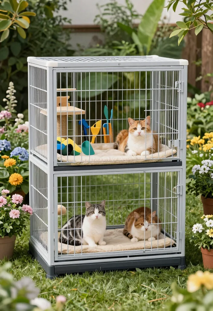 15 Outdoor Cat Cages That Keep Kitties Safe Without Blocking Views - 13. Multi-Functional Cat Cages 1