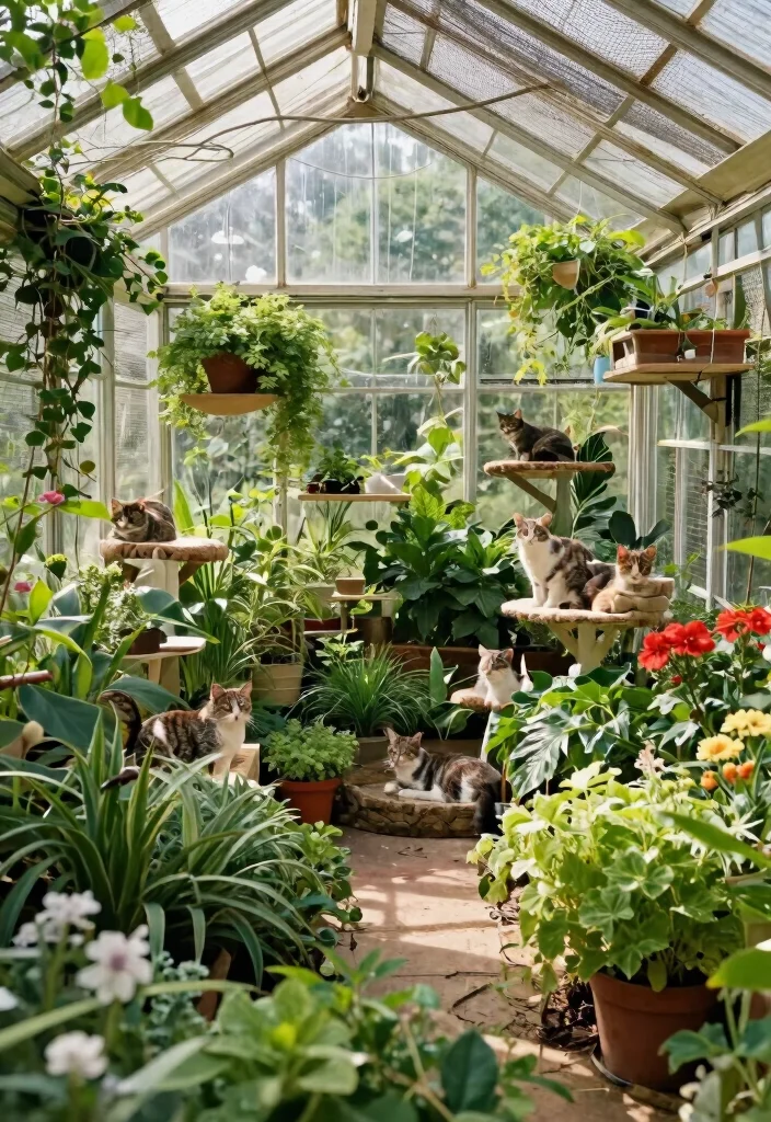 15 Outdoor Cat Cages That Keep Kitties Safe Without Blocking Views - 3. Cat-Friendly Greenhouses 1