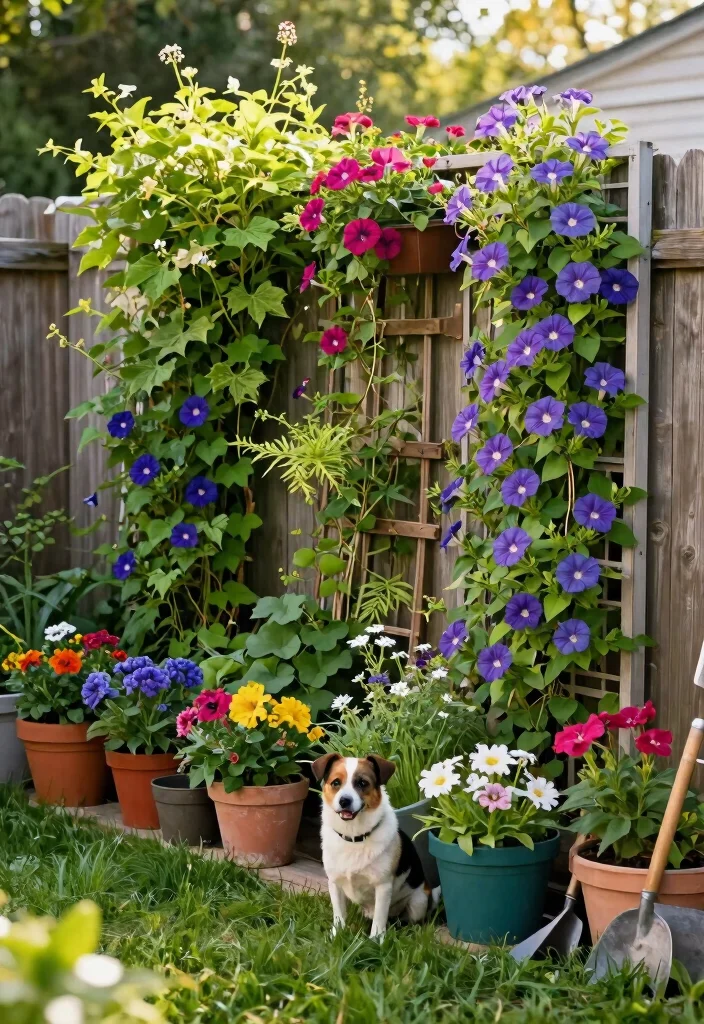 15 Temporary Dog Fence Ideas for Renters and No-Dig Yards - 1. Vertical Garden Fence 1