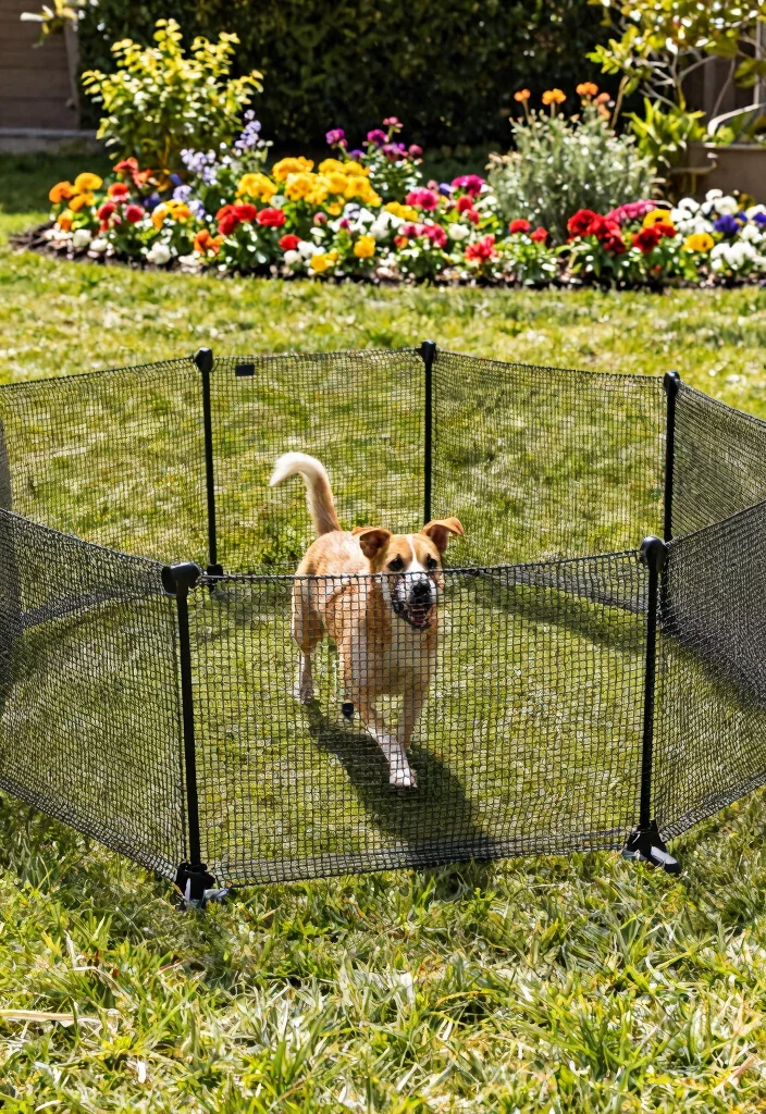 15 Temporary Dog Fence Ideas for Renters and No-Dig Yards - 10. Netting and Stakes 1