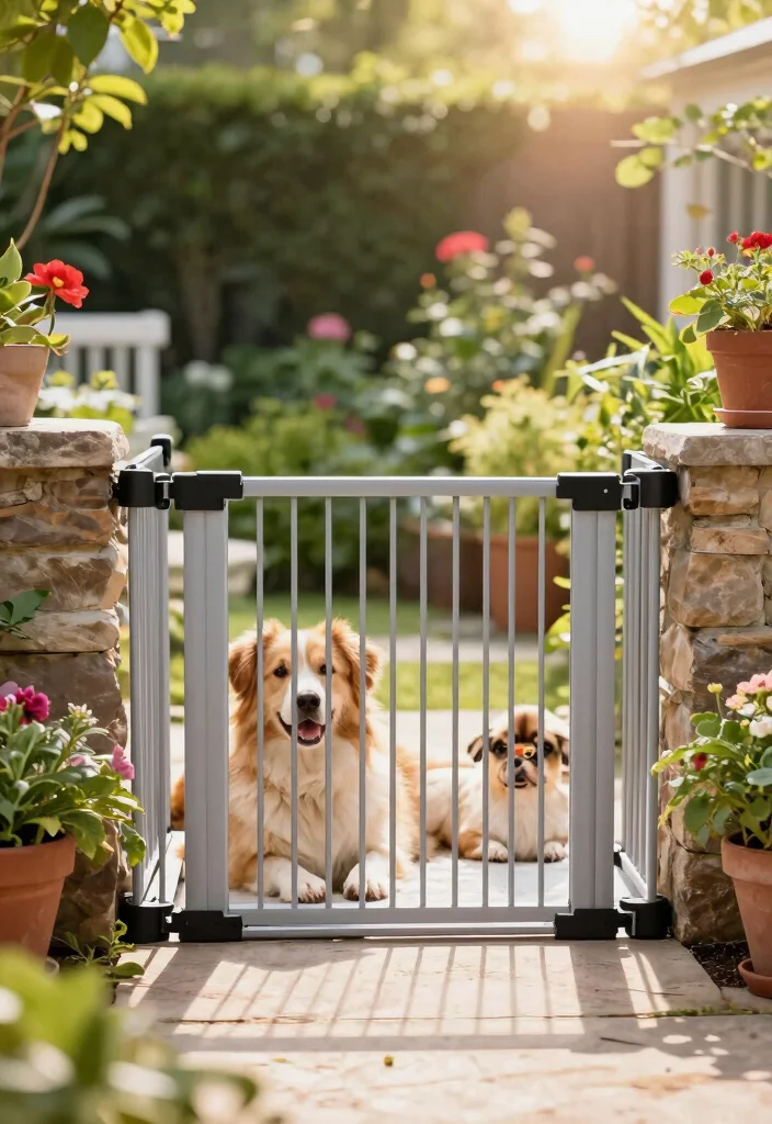 15 Temporary Dog Fence Ideas for Renters and No-Dig Yards - 11. Portable Dog Gate 1