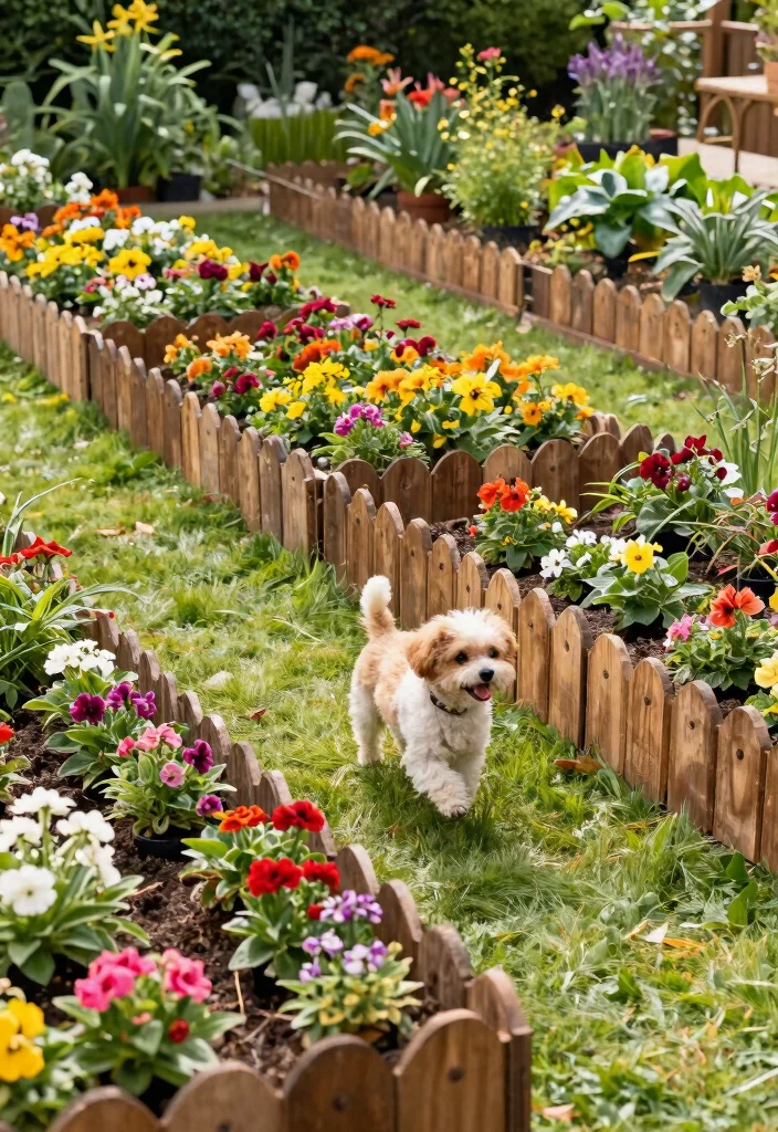 15 Temporary Dog Fence Ideas for Renters and No-Dig Yards - 12. Garden Edging Fences 1
