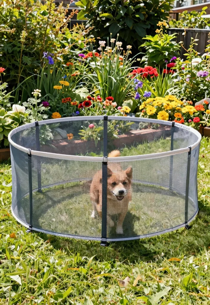 15 Temporary Dog Fence Ideas for Renters and No-Dig Yards - 13. Mesh Fabric Barriers 1