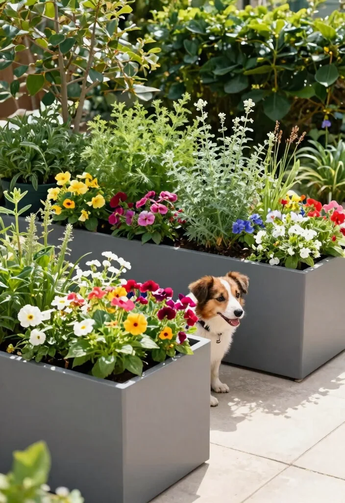 15 Temporary Dog Fence Ideas for Renters and No-Dig Yards - 2. Garden Planter Box Fence 1