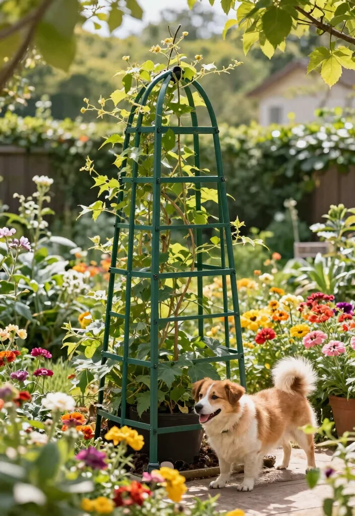 15 Temporary Dog Fence Ideas for Renters and No-Dig Yards - 6. Portable Garden Trellis 1