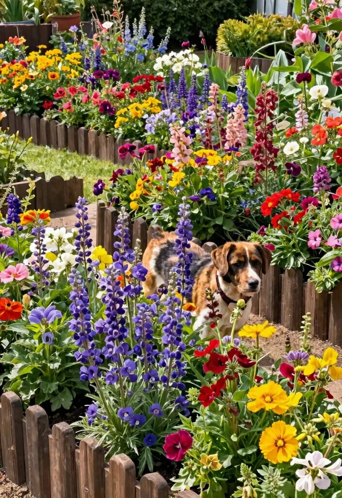 15 Temporary Dog Fence Ideas for Renters and No-Dig Yards - 8. Flowerbed Barriers 1
