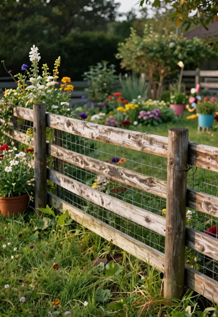 15 Wire and Wood Fence Ideas That Blend Modern and Rustic Styles - 1. Classic Split Rail with Wire Infilling 1