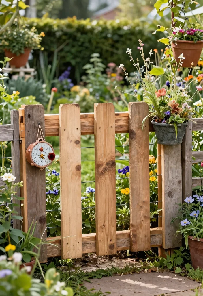 15 Wire and Wood Fence Ideas That Blend Modern and Rustic Styles - 4. Rustic Pallet Fence with Wire Reinforcement 1