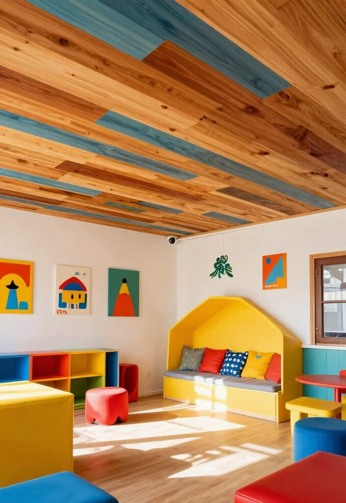 15 Wood False Ceiling Ideas That Add Warmth Without Lowering the Room - 10. Multi-color Wood Ceilings 1
