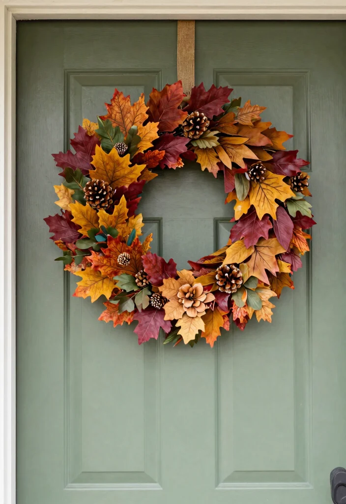 18 Front Porch Fall Decorating Ideas That Last Through Wind and Rain - 2. Weather-Resistant Wreath Wonders 1