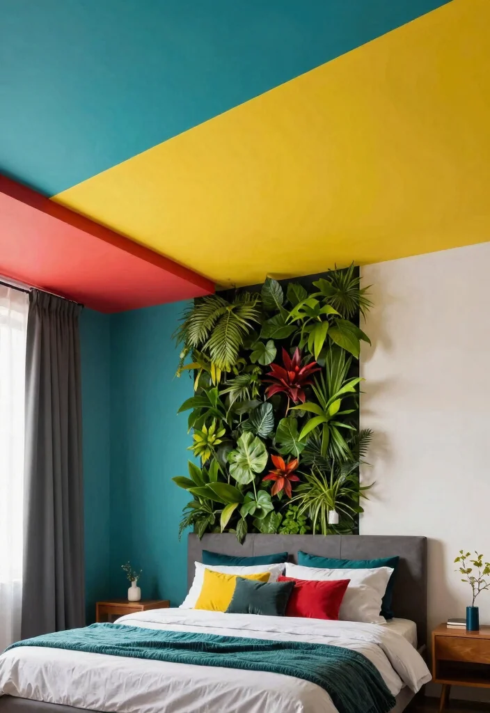18 Modern Bedroom False Ceiling Design Ideas for Small Spaces - 12. Color Block Designs 1