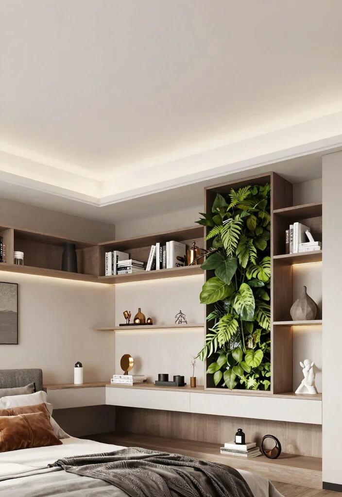 18 Modern Bedroom False Ceiling Design Ideas for Small Spaces - 15. Built-in Storage Solutions 1