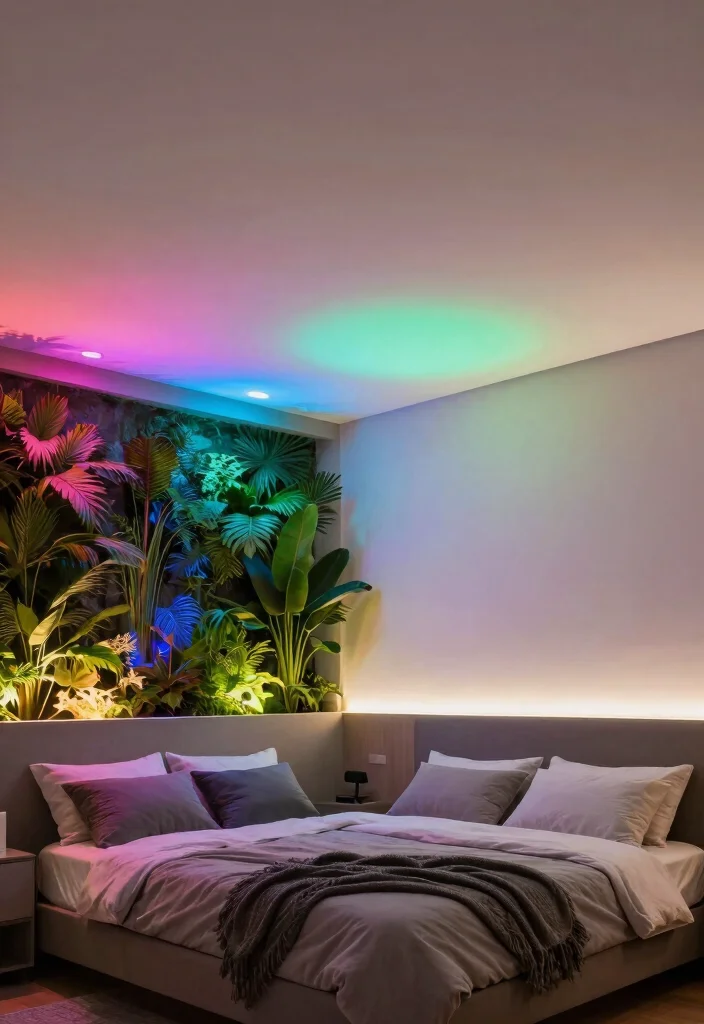 18 Modern Bedroom False Ceiling Design Ideas for Small Spaces - 16. Interactive Lighting 1