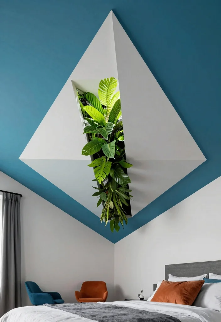 18 Modern Bedroom False Ceiling Design Ideas for Small Spaces - 2. Geometric Patterns 1
