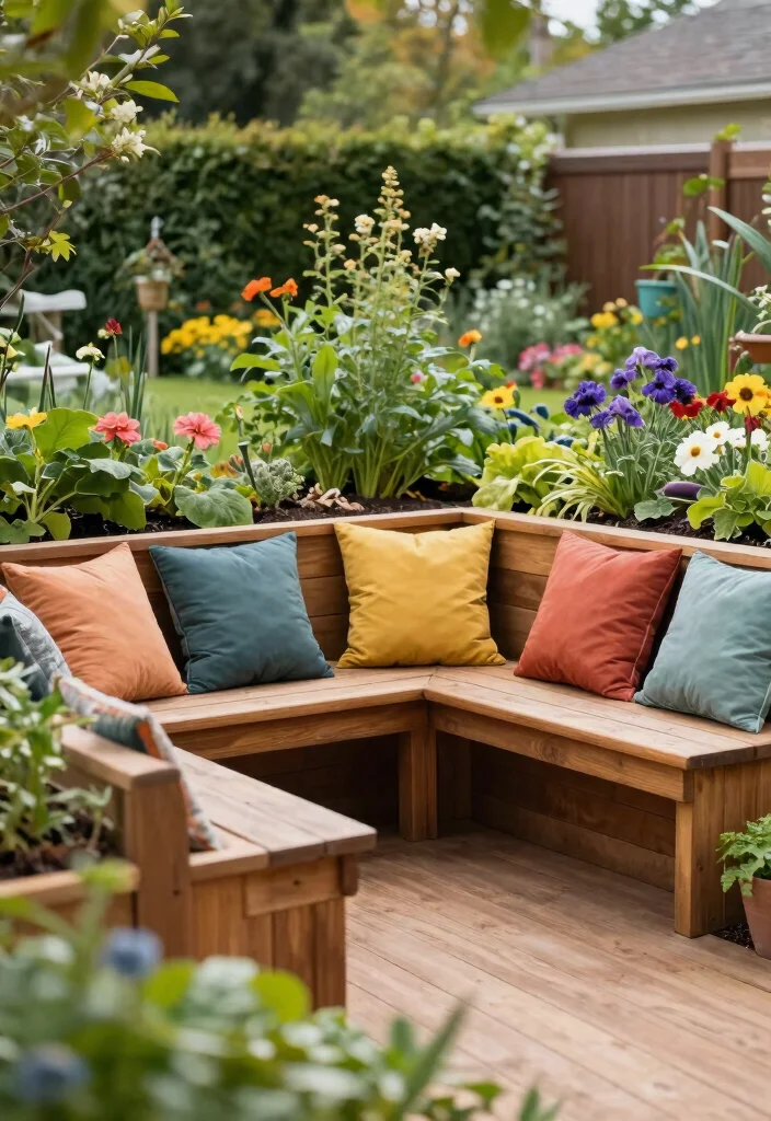 18 Vegetable Garden Beds That Keep Rabbits and Weeds Out - 16. Raised Garden Beds with Built-In Seating 1