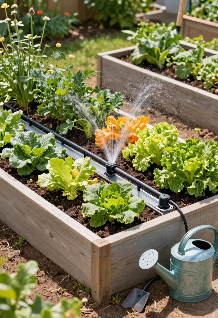18 Vegetable Garden Beds That Keep Rabbits and Weeds Out - 17. Built-In Watering Systems 1