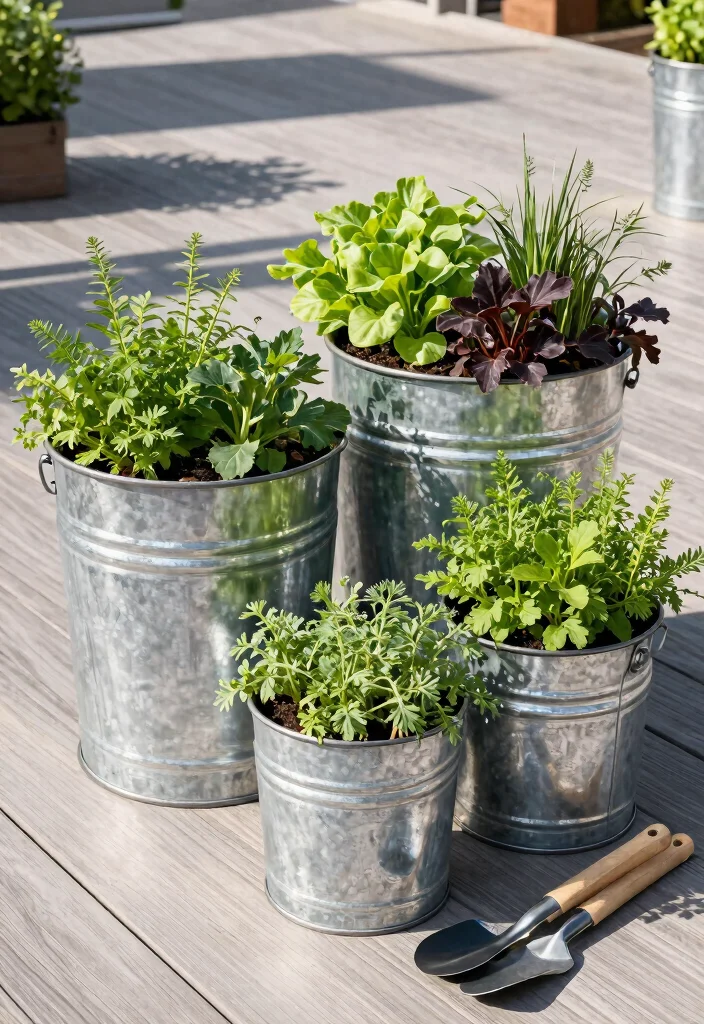18 Vegetable Garden Beds That Keep Rabbits and Weeds Out - 2. Galvanized Metal Planters 1