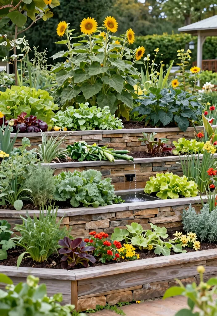 18 Vegetable Garden Beds That Keep Rabbits and Weeds Out - 3. Tiered Garden Beds 1