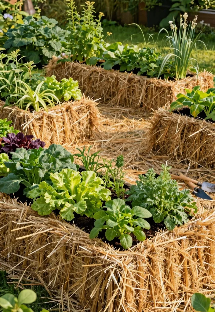 18 Vegetable Garden Beds That Keep Rabbits and Weeds Out - 8. Straw Bale Garden Beds 1