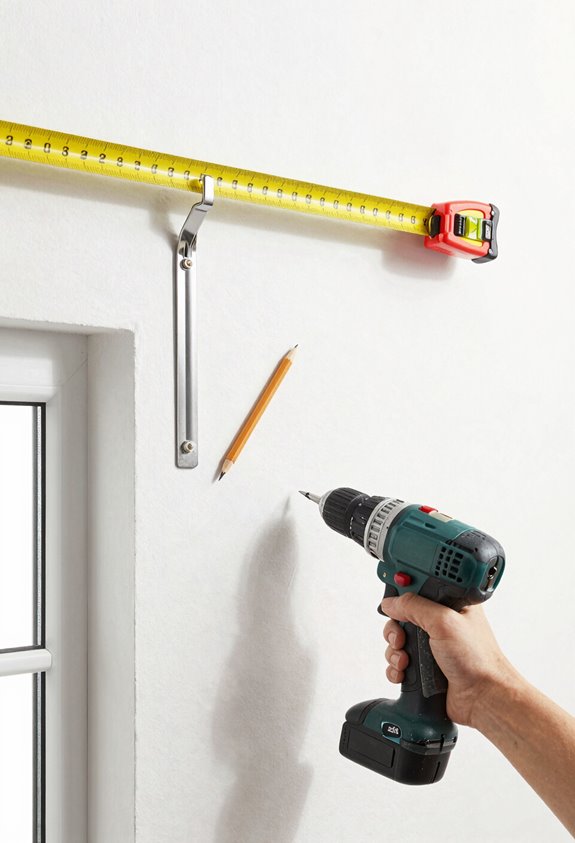 How Do You Hang Curtain Rods in 3 Simple Steps 2 3 inches below ceiling 12 inches wider