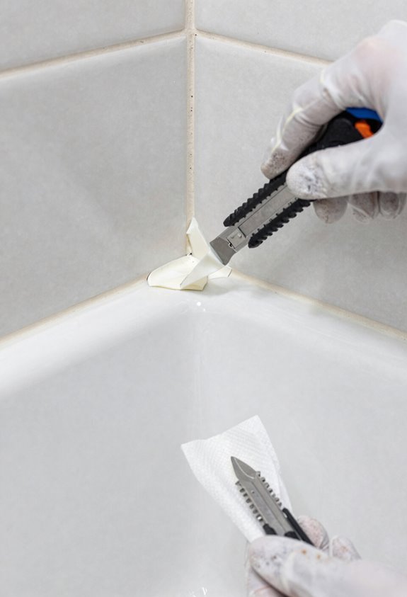 How to Replace Bathtub Caulk in 6 Steps 4 caulk removal prep completed thoroughly