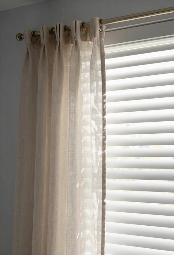 curtains over blinds coordination