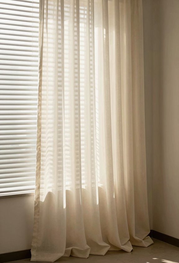 curtains over blinds layering detailed
