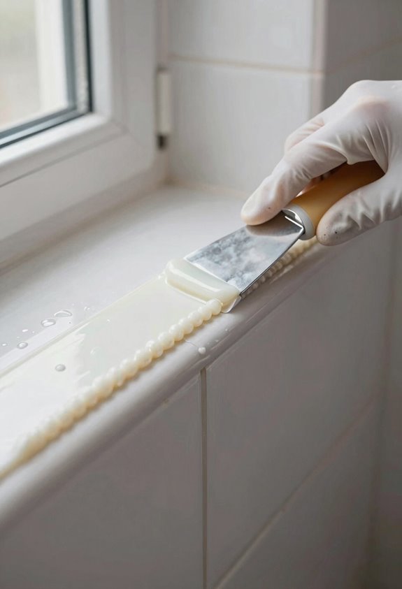 How to Replace Bathtub Caulk in 6 Steps 5 even bead steady caulked seal
