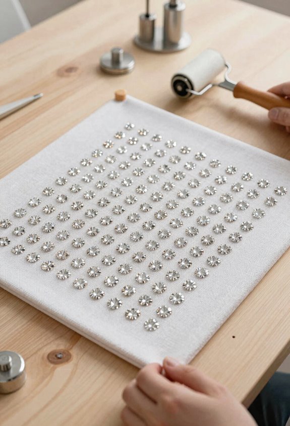 7 Easy Ways to Get Creases Out of Diamond Art Canvas 5 hanging weighting and flattening canvas