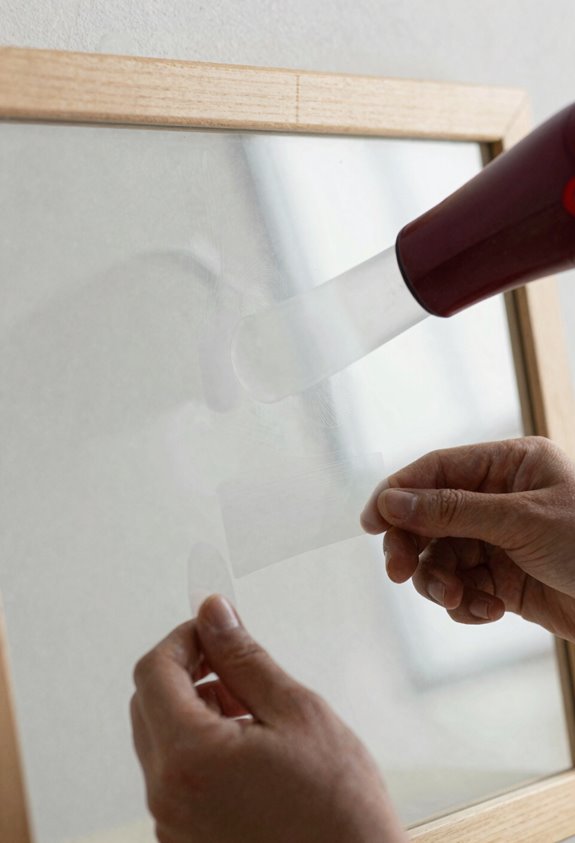 heat soften peel remove residue