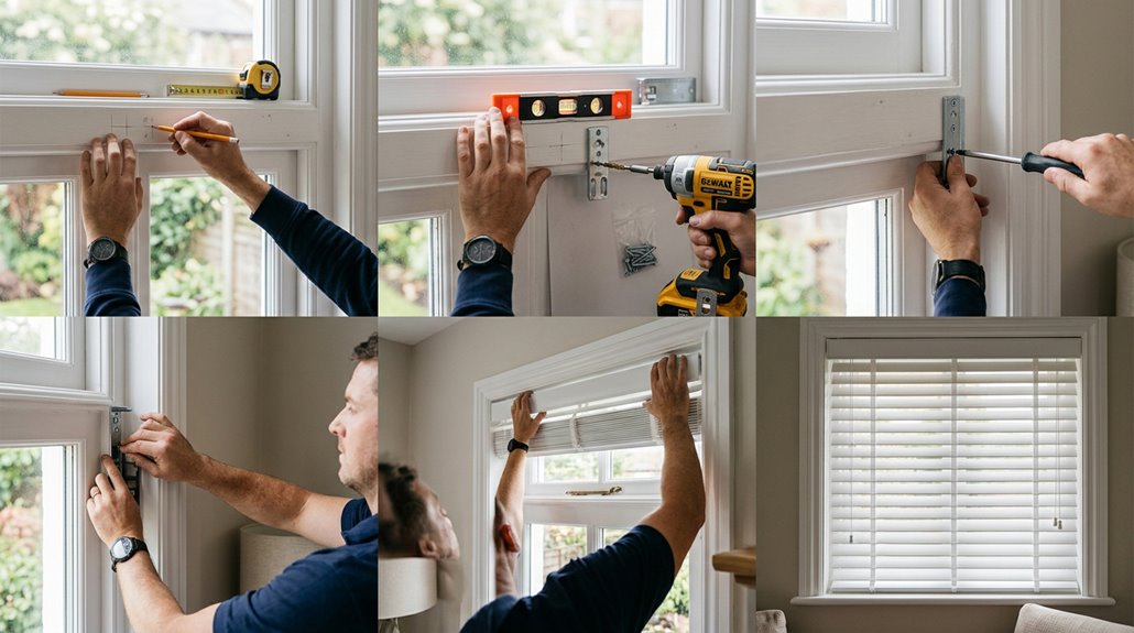 installing blinds with brackets in stages