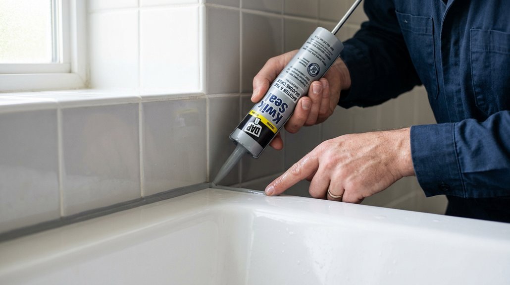 recaulking a bathtub steps