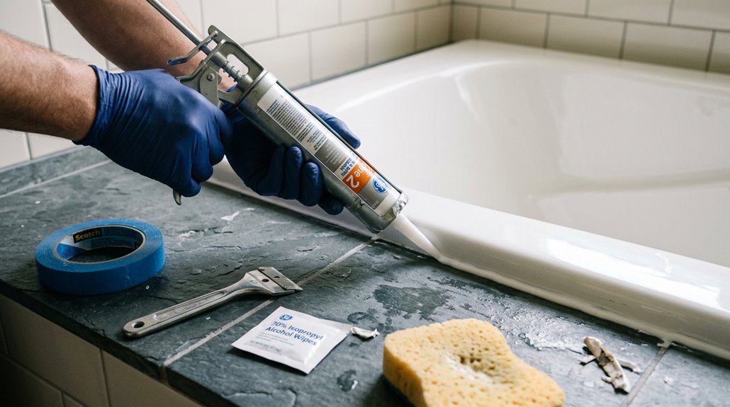 replace bathtub caulk in steps