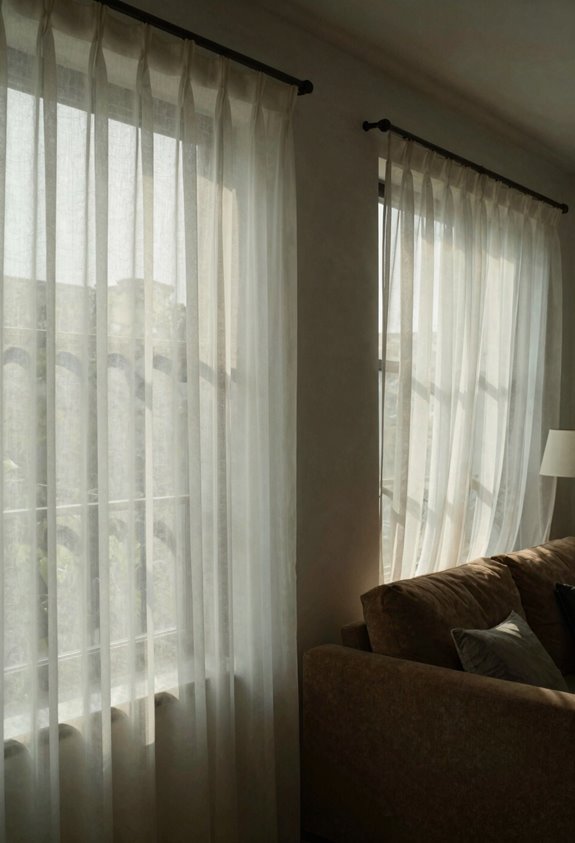10 Key Differences Between Sheer and Voile Curtains Explained 3 sheer curtains reveal at night