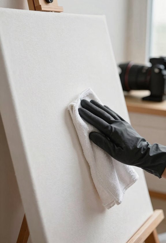 weekly dry dusting keeps canvas pristine