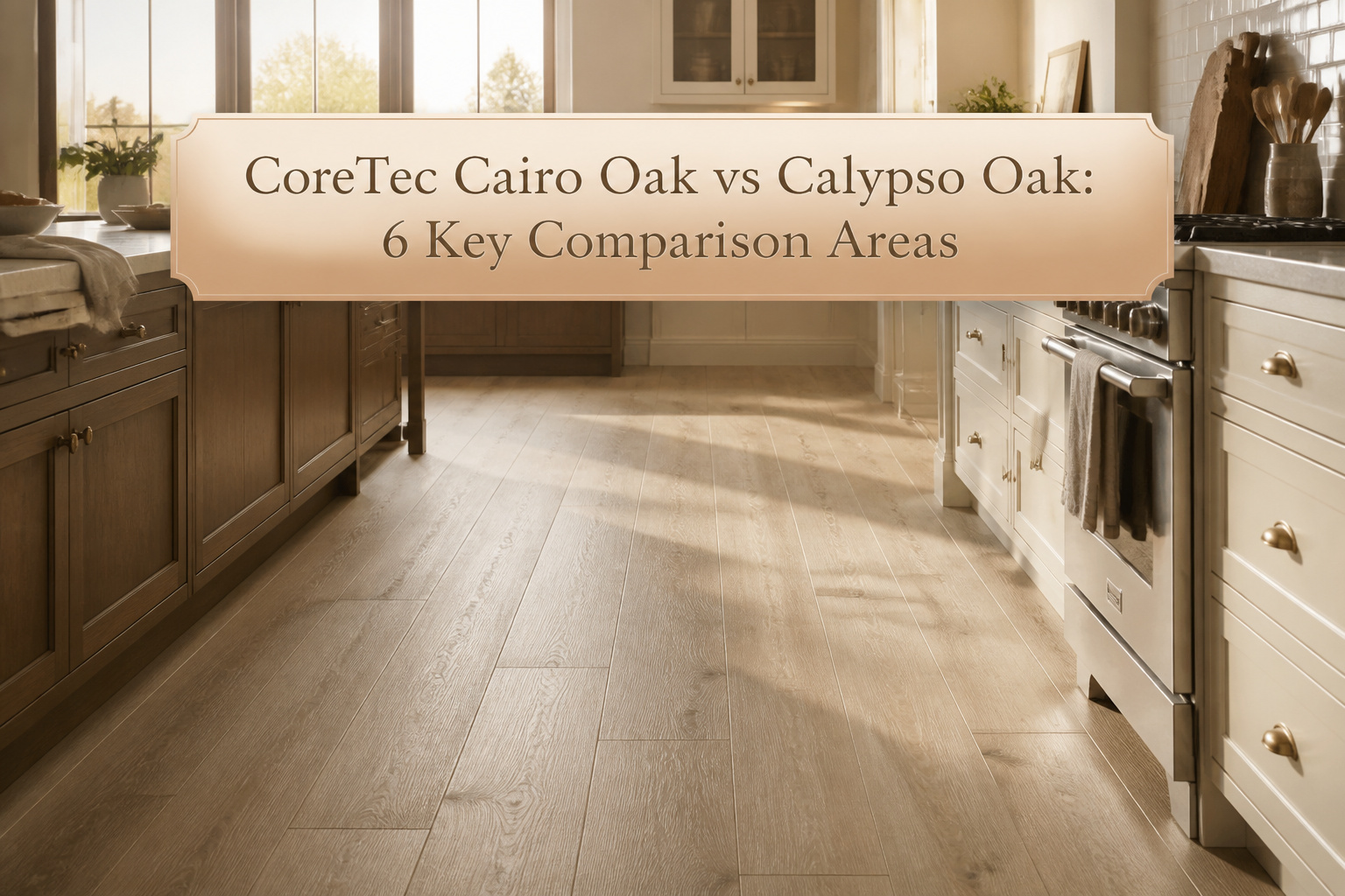 Comparison of Cairo Oak and Calypso Oak flooring styles.
